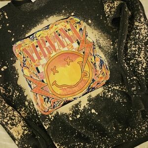 NIRVANA Black and Orange Graphic Sweatshirt